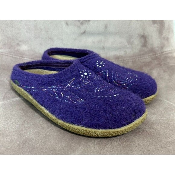 Giesswein Women's Wool Slip On Slippers EUR 38 US 8 Purple Floral - Picture 2 of 10
